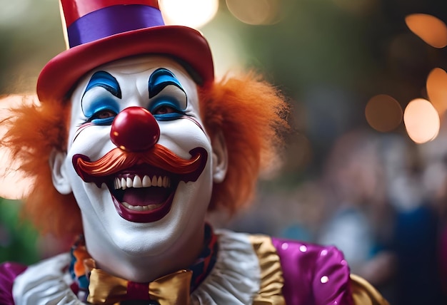 Dzień głupca kwietnia z kolorowym komikiem Joker zabawny śmiejący się klaun AI generatywny