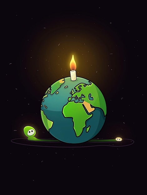 Dzień godziny Ziemi w zielonym kolorze