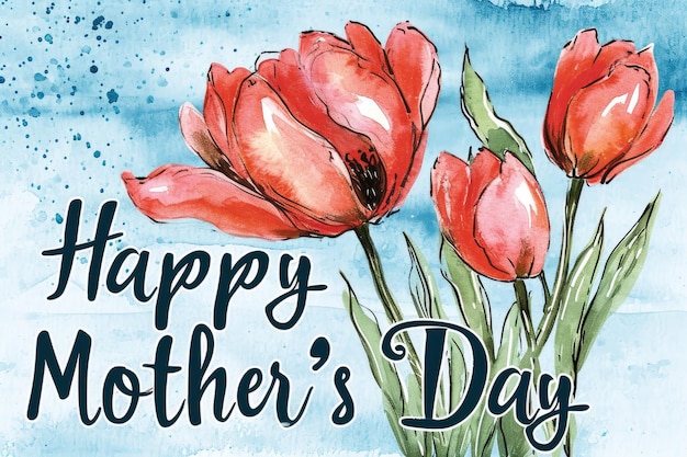 Dzień Matki Tulip Delight Nasza ekskluzywna kartka życiowa przedstawia tętniący życiem bukiet tulipanów doskonałym wyrazem miłości i uznania Świętowanie Dnia Matki z tym unikalnym kwiatowym projektem