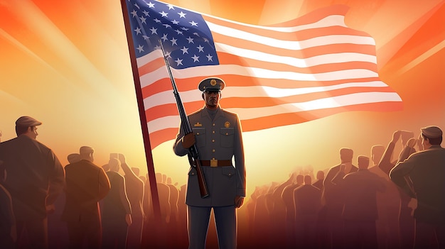 Dzień Niepodległości Indie ilustracja armii USA