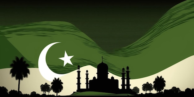 Dzień Niepodległości Pakistanu 14 sierpnia żołnierze machający tkaniną pakistańską flagą pakistanu