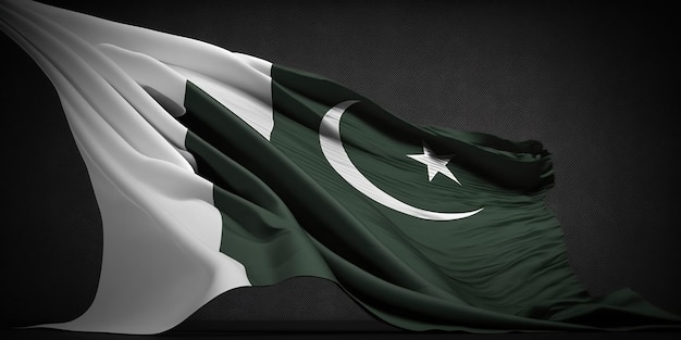 Dzień Niepodległości Pakistanu 14 sierpnia żołnierze machający tkaniną pakistańską flagą pakistanu