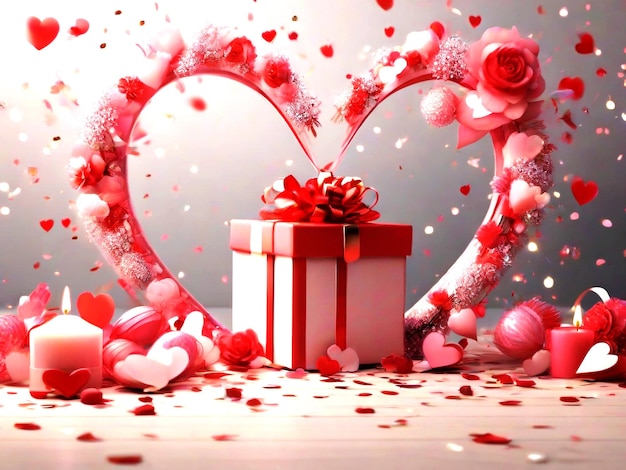 Dzień Walentynek tło banner projekt najlepszej jakości obraz tapety z sercem dar miłości