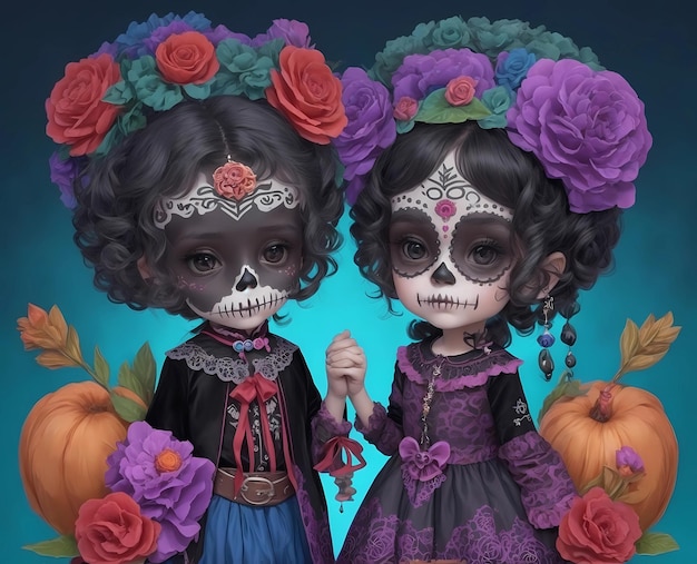 dzień zmarłych w Meksyku tła Halloween