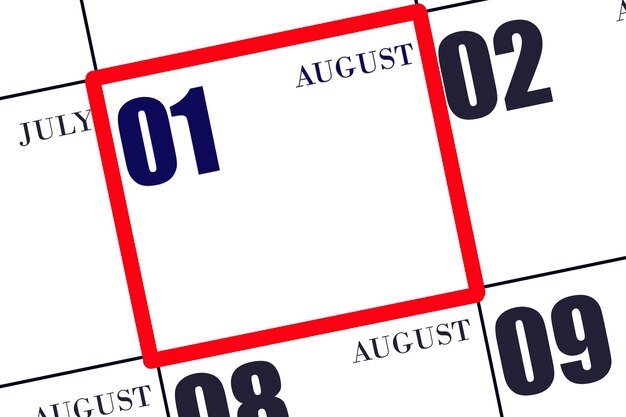 Dzienny kalendarz na 2 sierpnia letni miesiąc dzień koncepcji roku