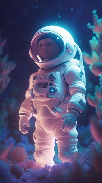 Dziewczyna astronauta 3D Generacyjna sztuczna inteligencja