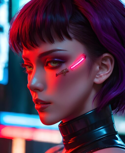 Dziewczyna Cyberpunk z lat 90.