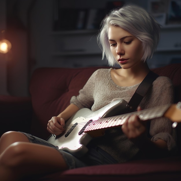 Dziewczyna grająca na gitarze