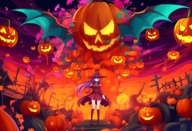 Dziewczyna Halloween Anime