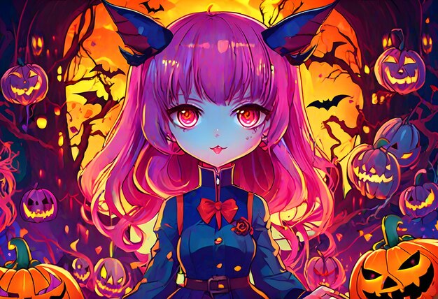 Dziewczyna Halloween Anime