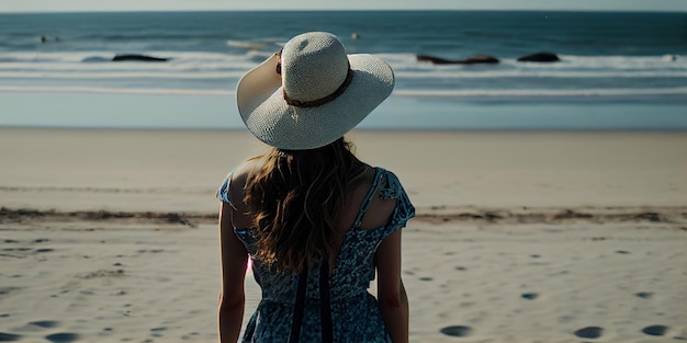 Dziewczyna na plażyGenerative AI