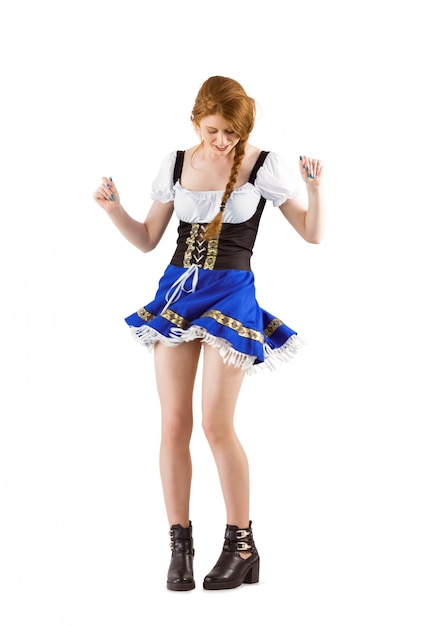 Dziewczyna Oktoberfest W Ruchu I Taniec