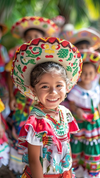 Dziewczyna świętująca Cinco de Mayo Meksykańska kultura Generatywna sztuczna inteligencja