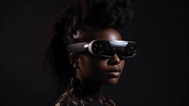 Dziewczyna w okularach VR Ilustracja AI GenerativexA