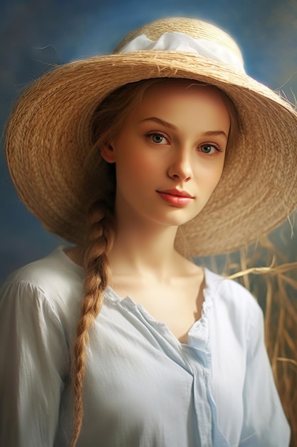 Dziewczyna w słomkowym kapeluszu