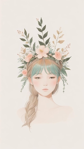Dziewczyna z koroną kwiatową
