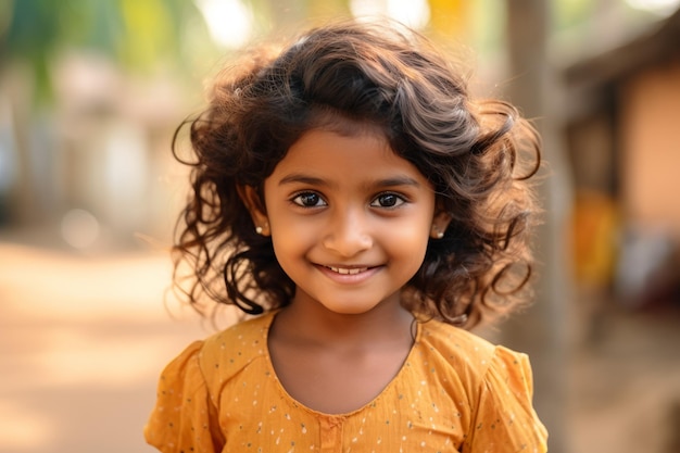 dziewczynka z Indii uśmiecha się do kamery