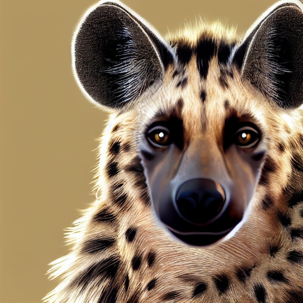 Dziki cętkowany portret hieny w naturze ilustracja renderowania 3d