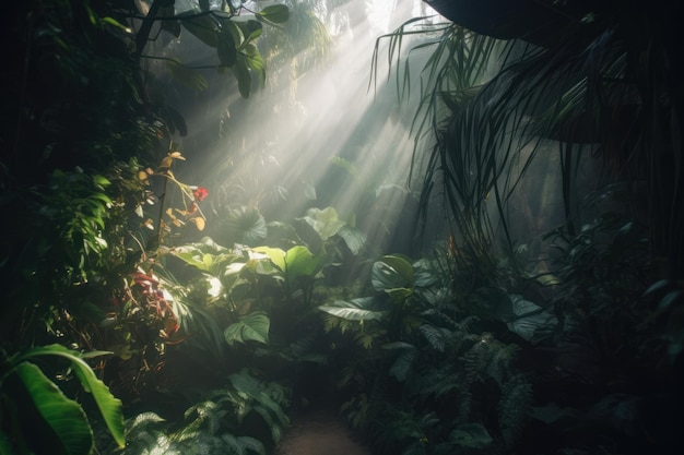 Dziki tropikalny krajobraz dżungli