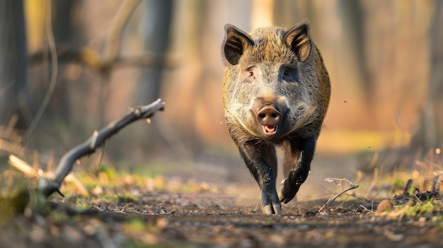 Zdjęcie dzikie świnie w dzikiej przyrodzie i na wolności