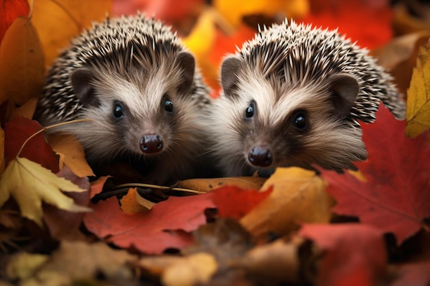 Dzikie zwierzęta para natura ssak hedgehog kolczasty zwierzę dzika rodzina leśna