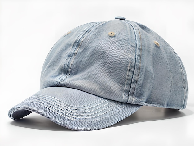 Dżinsowa czapka w odizolowanym tle z oświetleniem produktu fotograficznego