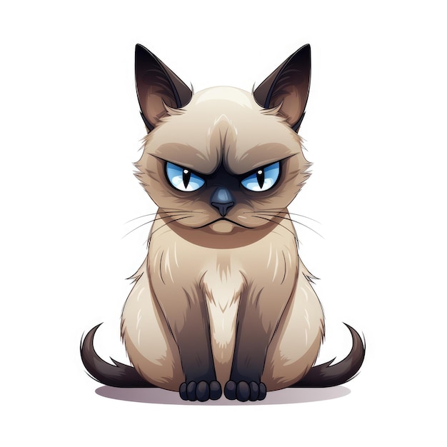 Dziwaczny kot syjamski – kreskówkowa rozkosz z przezroczystym tłem