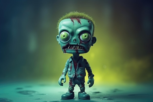 Zdjęcie dziwaczny nieumarły zabawna postać z kreskówek 3d zombie o zabawnej i psotnej osobowości