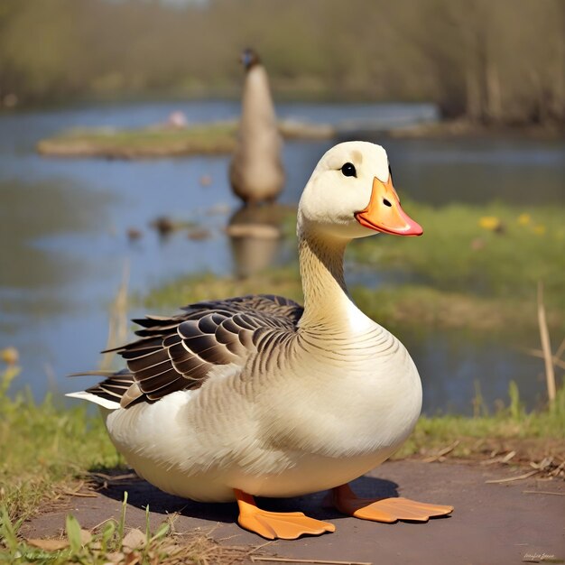 Dziwaczny Quacker Gęś z nastawieniem