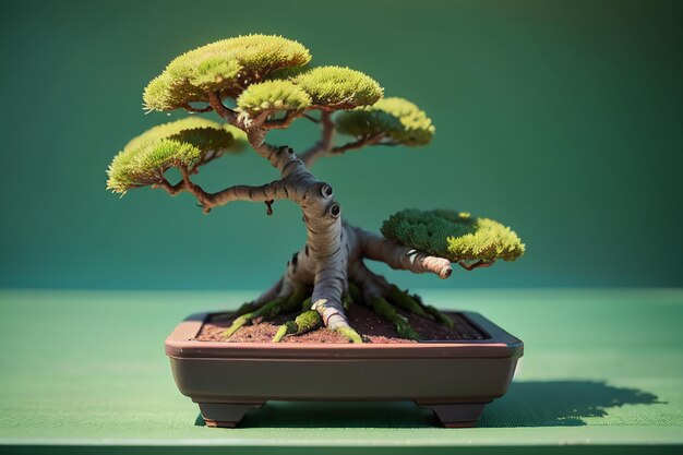 Dziwne piękne doniczkowe rośliny ozdobne bonsai dekoracja wnętrz elegancka atmosfera życia