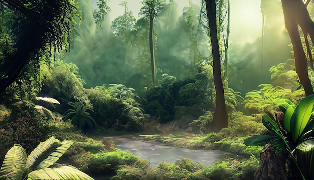 Dżungla tło las natura scena