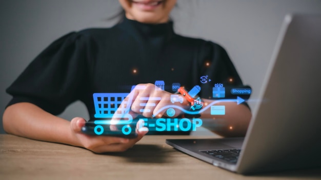 e-commerce dodaj do koszyka zakupy online technologia biznesowa koncepcja internetowa