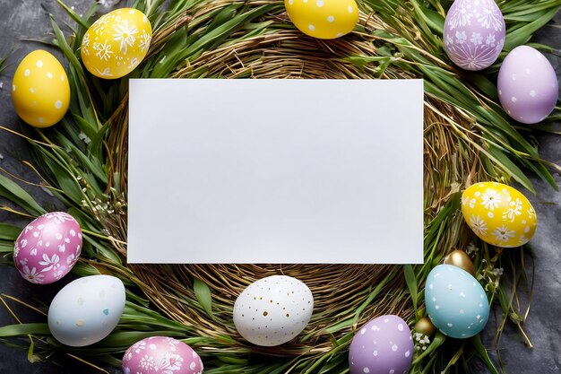 Easter background copyspace Easter card with eggs Happy Easter Easter wallpaper Easter template