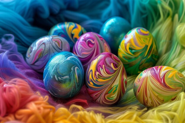 Easter Eggstravaganza Artystyczne wiry barwnika ożywiające jajka wielkanocne