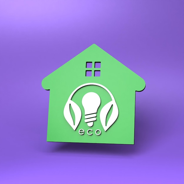 Eco energia ikona Ekologia koncepcja 3d render ilustracja