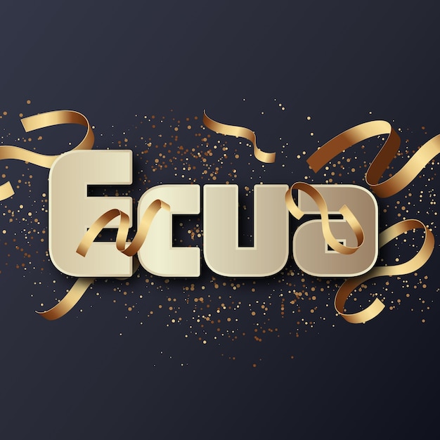 Ecua Efekt tekstowy Złota karta JPG w atrakcyjnym tle
