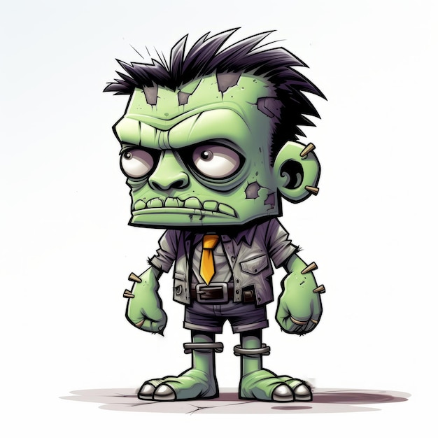 Edgy Cartoon Zombie w garniturze Frankenstein Monster Concept Art