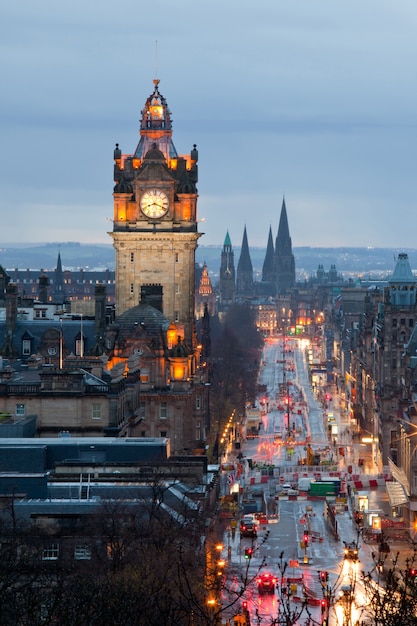 Edinburgh Clock Tower Scotland Dusk