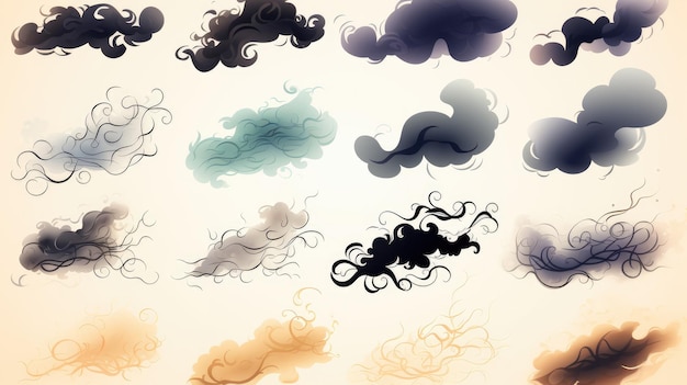 edukacyjny film animowany dym obłoki komiks dym przepływa kurzu smog