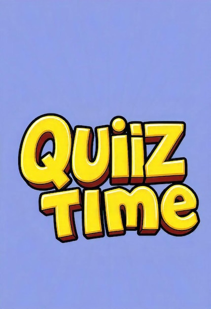 Edytowalny efekt tekstowy Quiz Time 3d styl szablonu kreskówki wektor premium