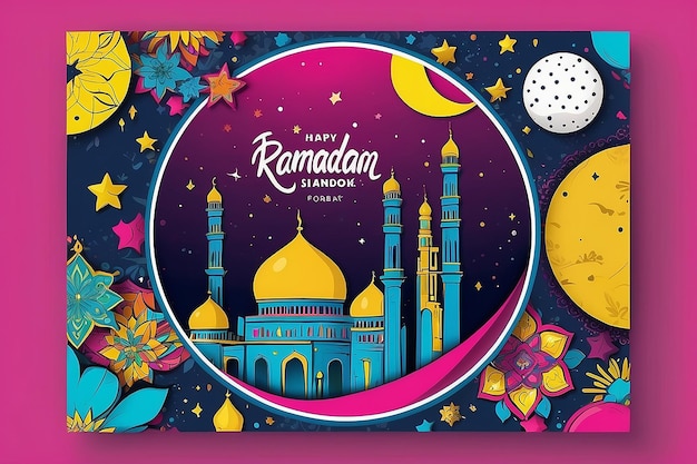 Zdjęcie edytowalny szablon postów w mediach społecznościowych na sezon ramadanu z komiksem w stylu pop art
