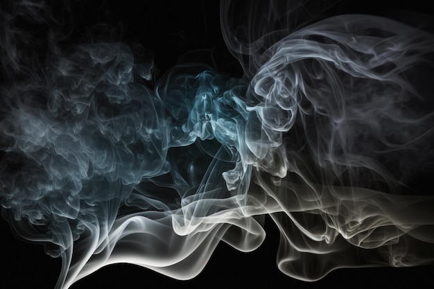 Efekt mgły i mgły na ciemnym tle tekstury tytoniu
