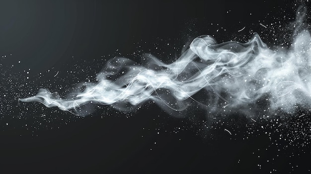 Zdjęcie efekt ruchu wiatru biały dym lub zimne powietrze izolowane na przezroczystym tle nowoczesna realistyczna ilustracja abstrakcyjnych przepływów wiatru przepływów pyłu lub linii zadrapania