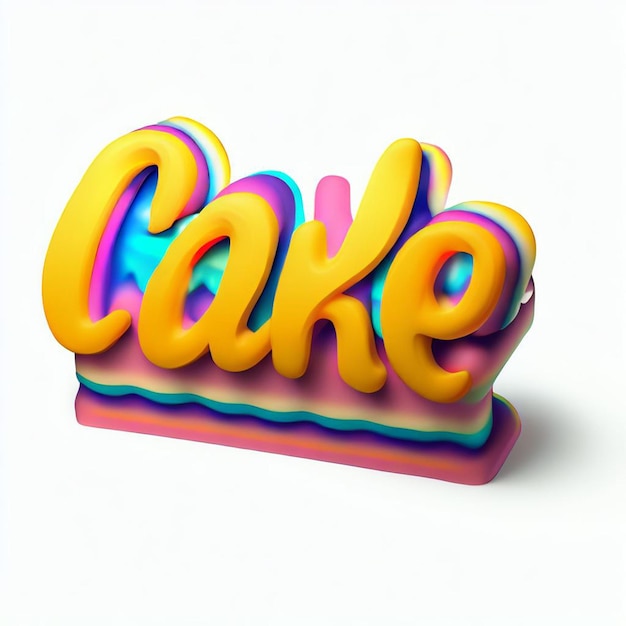 Zdjęcie efekt tekstu 3d ciasta