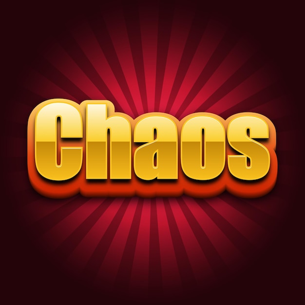 Efekt tekstu Chaos Złoty JPG atrakcyjne zdjęcie karty tła