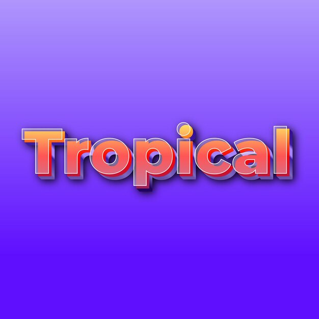 Efekt TropicalText Zdjęcie karty JPG z gradientowym fioletowym tłem