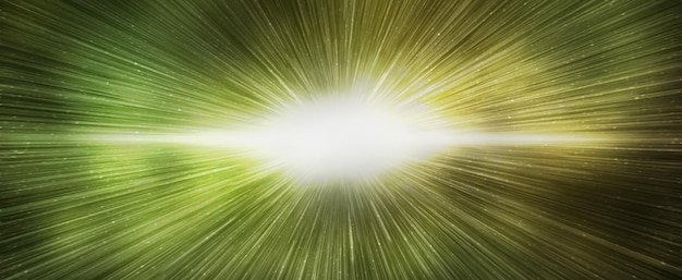 Zdjęcie efekt wielkiego wybuchu na jasnym żółtym niebie galaktyki poziomym banerze