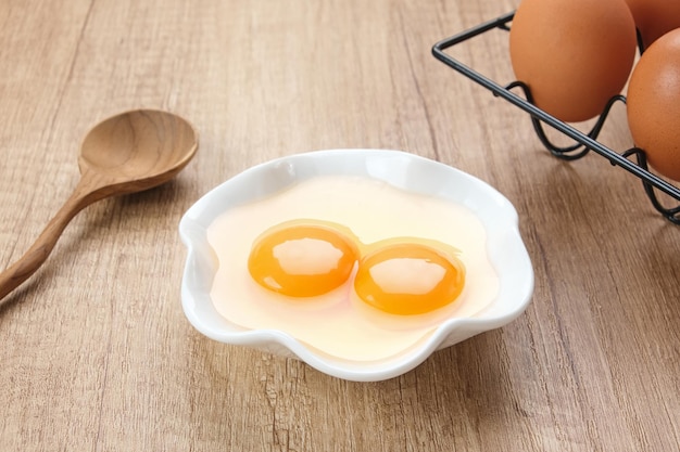Egg Cut Otwarty ekologiczny składnik żywności z żółtka kurzego