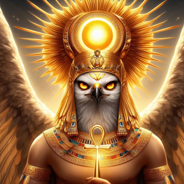 Zdjęcie egipski bóg słońca amun ra ilustracja tła