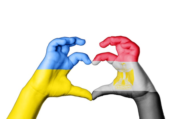 Egipt Ukraina Serce, Gest Ręki Tworzący Serce, Módlcie Się Za Ukrainę